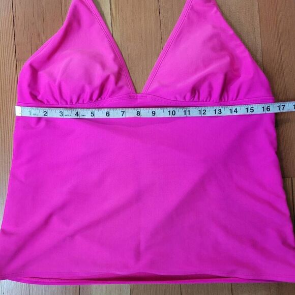 Old Navy XL hot pink halter v neck tankini swimsuit summer vacation - Picture 7 of 8